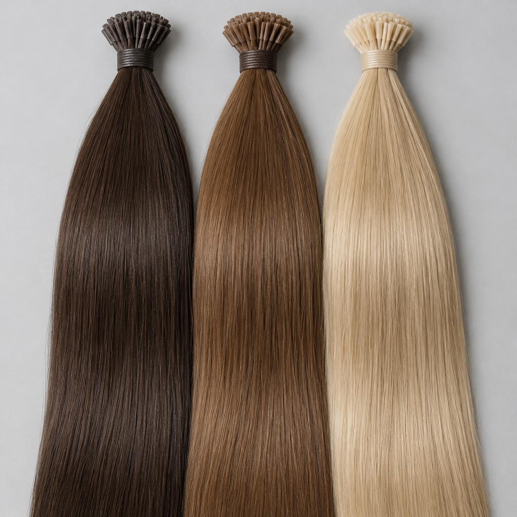 Hair extensions in different shades